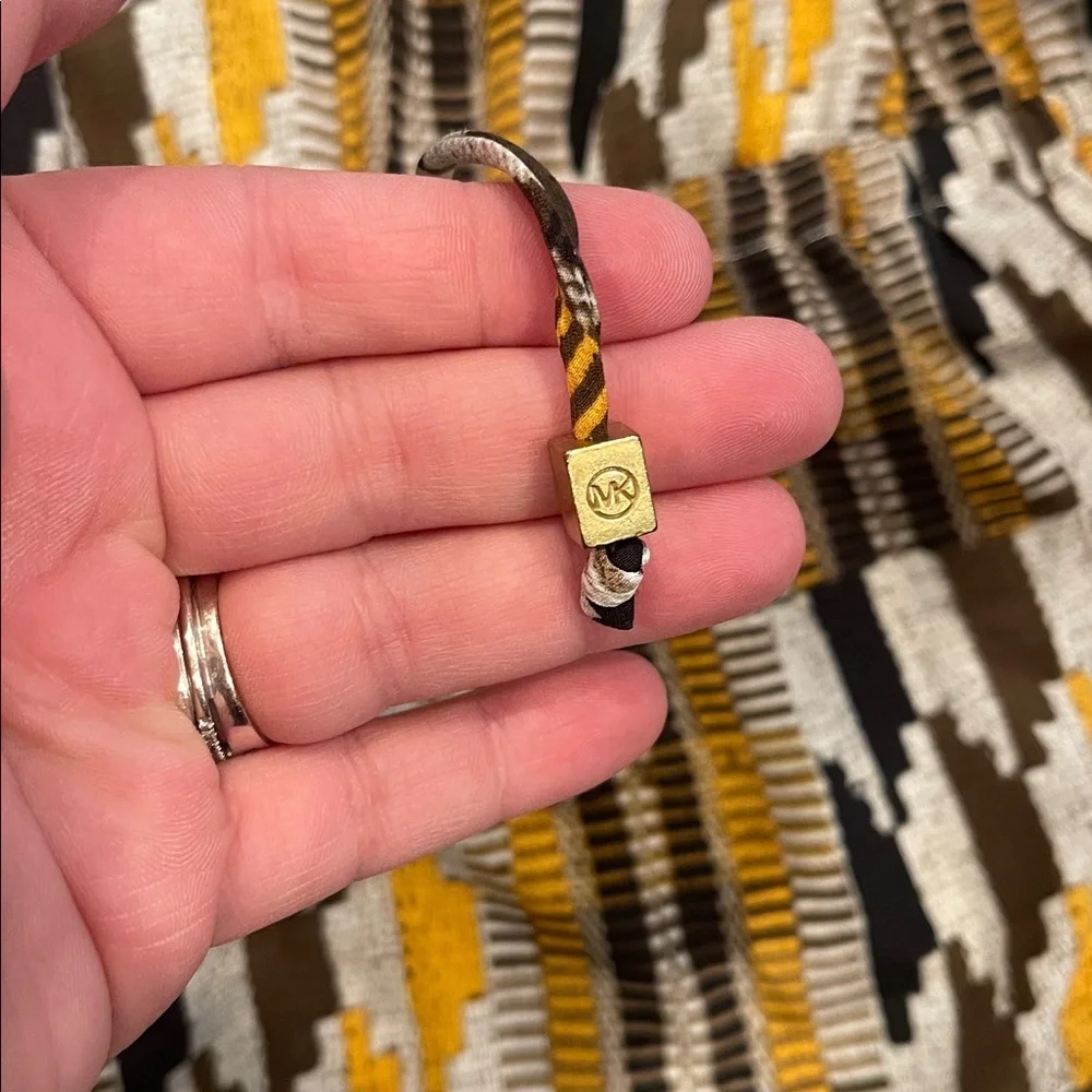 Michael Kors Brown and Yellow Striped Blouse XL